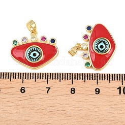 Brass Micro Pave Cubic Zirconia Pendants&nbsp;KK-H262-12G