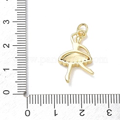 真鍮にクリスタルラインストーンと赤いエナメルのペンダント  バレリーナチャーム  ゴールドカラー  23x14.5x3mm  穴：3mm&nbsp;RB-CBA6830-13G