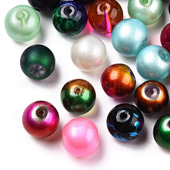 Mixed Style & Mixed Color Round Spray Painted Glass Beads&nbsp;DGLA-X0003-12mm