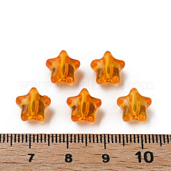 透明なアクリルビーズ  スター  オレンジ  9x9.5x5.5mm  穴：2mm  約2000個/500g&nbsp;MACR-S373-45-B16