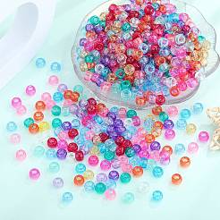 1000 個のプラスチックビーズ  グリッターパウダー付き  ロンデル  ミックスカラー  9x6mm  穴：3.5mm&nbsp;KY-SZ0001