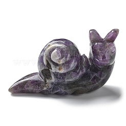 天然アメジストの彫刻された癒しのカタツムリの置物  レイキエネルギーストーンのディスプレイ装飾  58~62x24~26x35~38.5mm&nbsp;G-K342-02A