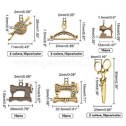 90 Pcs 9 Styles Tibetan Style Alloy Pendants&nbsp;TIBEP-PH0001-20