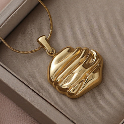 316 Surgical Stainless Steel Textured Flat Round Pendant Necklaces for Women&nbsp;ZV8264