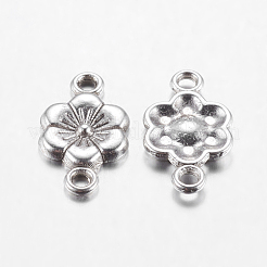チベット風梅花リンクコネクター  アンティークシルバー  鉛フリー及びカドミウムフリー  18x10mm  穴：2mm&nbsp;X-LF5093Y