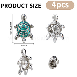 4Pcs Turtle Brass Enamel Lapel Pin Backs for Backpack Clothes&nbsp;JEWB-FH0003-05