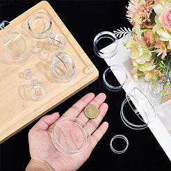 20個 4スタイル プラスチック スポーツボール ディスプレイ台座  フラットラウンド  透明  16~64.5x5.5~15.5mm  5個/スタイル&nbsp;ODIS-GF0001-17A