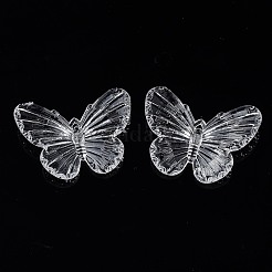 透明なアクリルパーツ  蝶  透明  31x41.5x4.5mm  穴：1.4mm  約94個/236g&nbsp;LS-TACR-N014-009-A01