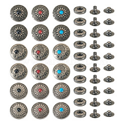 18Sets 9 Styles Brass Snap Buttons&nbsp;FIND-SW0001-33