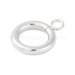 変色しない304ステンレススチールのトグル留め具  リング  ステンレス鋼色  14.5x11x2mm  穴：2mm&nbsp;STAS-L022-424P