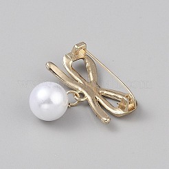 ABS Plastic Bead Zinc Alloy Brooches &nbsp;LS-JEWB-WH0021-78B-G