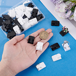 40色のプラスチックリングホルダー2個  リングディスプレイスタンド  長方形  ミックスカラー  2.4x1.65x1cm  20個/カラー&nbsp;KY-PH0002-37