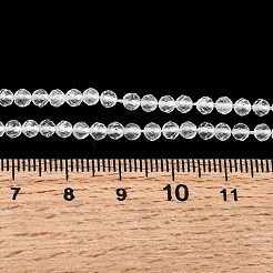 天然石クオーツクリスタルビーズ連売り  多面カット  水晶  ラウンド  3mm  穴：0.7mm  約70個/連  7.87''（20センチメートル）&nbsp;G-H336-A11-02