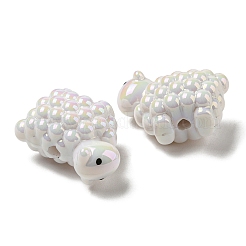 UVメッキアクリルビーズ  虹色の  羊  ゲインボロ  20.5x28.5x16.5mm  穴：3mm&nbsp;X-PACR-Q121-01