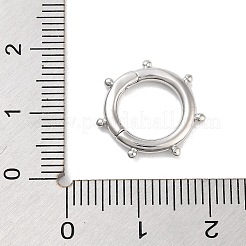 真鍮スプリングゲートリング  長持ちメッキ  鉛フリー＆カドミウムフリー  太陽  プラチナ  15x2mm&nbsp;KK-M293-51P