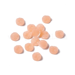 ドゥルージー樹脂カボション  フラットラウンド  ライトコーラル  12x5mm&nbsp;CRES-S040-12mm-25