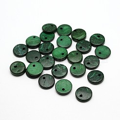 染められたフラットラウンドいココナッツチャーム  ミックスカラー  12x2~6mm  穴：1mm  約1078個/500g&nbsp;COCO-N001-02-12mm