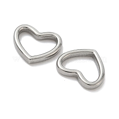 304ステンレススチールリンクリング  ハートコネクタ  変色しない  ステンレス鋼色  13.5x15.5x2.5mm  内径：11x12mm&nbsp;STAS-P245-34P-04