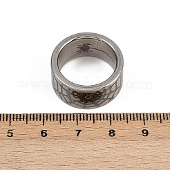304ステンレススチール指輪  クモの巣  ステンレス鋼色  10mm  usサイズ7 1/4(17.5mm)&nbsp;LS-RJEW-A074-02P