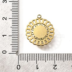 304ステンレスペンダント  フラットラウンド  天然混合宝石と  18KGP本金メッキ  イオンプレーティング（ip）  18x16x3.5mm  穴：1.2mm&nbsp;STAS-R153-01G