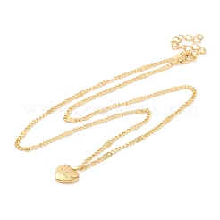 Alloy Love Heart Pendant Twisted Chain Necklaces for Women&nbsp;NJEW-M012-01G