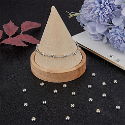 スターリングシルバーのクリンプビーズカバー30個925個  フラットラウンド  銀  5.5x4mm  穴：1.8mm&nbsp;FIND-BBC0002-98