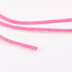 ナイロン編組糸  ジュエリー製作やマクラメ工芸用の中国結び紐  ショッキングピンク  0.8mm  約49.21ヤード（45m）/ロール&nbsp;NWIR-K022-0.8mm-02