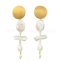 Natural Nucleated Baroque Keshi Pearl Stud Earrings&nbsp;EJEW-JE07152
