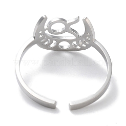 女性用304ステンレススチール星座リング  牡牛座  18mm  内径：18mm&nbsp;RJEW-U024-01P-07