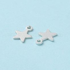 スターリングシルバーのスターチェーンエクステンダードロップ925個  チェーンタブ  銀  6.5x5x0.5mm  穴：0.8mm&nbsp;STER-P053-03S