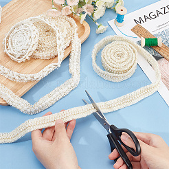 ポリエステル編みレースリボン3個、3スタイル  プラスチック模造パールと  服飾材料  フローラルホワイト  5/8~3/4インチ（16~20mm）  1個/スタイル&nbsp;DIY-PH0021-26