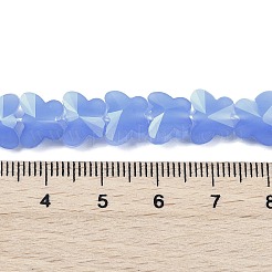 ジェイド風ガラスビーズ連売り  蝶  多面カット  藤紫色  8x10x5.5mm  穴：0.9mm  約55個/連  15.47インチ（39.3cm）&nbsp;EGLA-L045-I-A02