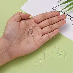 ロジウムメッキ 925 スターリングシルバー ピアスフック  プラチナ  20x13.5mm  ピン：1mm&nbsp;STER-G014-01P