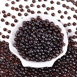 透明ガラスシードビーズ  窓ガラススタイル  ラウンド  サドルブラウン  6mm  穴：1.2mm  約1500個/ポンド&nbsp;SEED-N007-33B-14