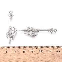 304ステンレスペンダント  槍  ステンレス鋼色  46x13.5x3mm  穴：1.6mm&nbsp;STAS-N114-63P