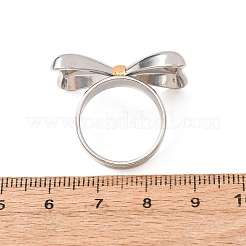 304ステンレススチール指輪  蝶結び  ゴールデン·ステンレス鋼色  usサイズ7 1/4(17.5mm)&nbsp;SA-CBA751F-01PG
