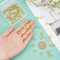 48スタイルの真鍮製アイスピックピンチベイル8個。  ペンダント作りに  ゴールドカラー  12~18x3~10mm  穴：2~9mm  ピン：1mm  6個/スタイル&nbsp;KK-FH0003-64