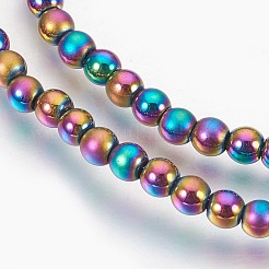 Electroplate Non-Magnetic Synthetic Hematite Beads Strands&nbsp;G-F585-B-4mm