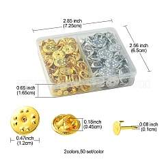100Pcs 2 Colors Iron Butterfly Clutches Pin Backs&nbsp;IFIN-FS0001-37