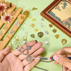 合金のチベット風チャーム  ハート  ミックスカラー  8~20x7.5~19x1.5~2mm  穴：1.4~1.8mm  100個/箱  1BOX&nbsp;FIND-SZ0003-99