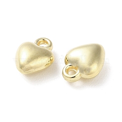CCBプラスチックペンダント  ハートチャーム  ゴールドカラー  10x8x4mm  穴：1.5mm&nbsp;CCB-C001-09A-G