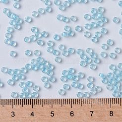 MIYUKIラウンドロカイユビーズ  日本製シードビーズ  （rr220)アクアミストライニングクリスタル  8/0  3mm  穴：1mm  約2111~2277個/50g&nbsp;SEED-X0055-RR0220