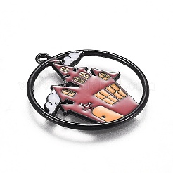 Halloween Theme Alloy Enamel Pendants&nbsp;X-ENAM-J649-12B-01