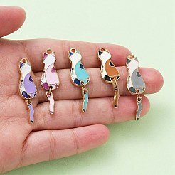 5Pcs 5 Colors Eco-Friendly Alloy Enamel Pendants&nbsp;ENAM-YW0003-57