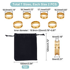14Pcs 7 Size Stainless Steel Grooved Finger Rings Set&nbsp;RJEW-UN0002-71G
