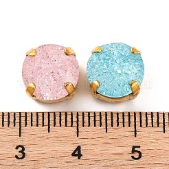 縫い付けラインストーン  ガラスクリスタルラインストーンマルチ連リンク  真鍮製爪付き台座付き  衣料品アクセサリー  多面カット  フラットラウンド  ゴールドカラー  10x10x7mm  穴：1mm&nbsp;EGLA-F162-17G-03