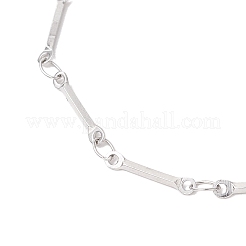 304ステンレススチールフラットリンクバーチェーンブレスレットスライダー製作  ステンレス鋼色  10-1/8インチ（25.6cm）&nbsp;AJEW-JB01347-02