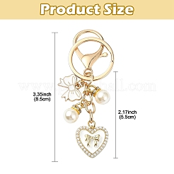 Heart & Bowknot Alloy Enamel Pendant Keychain&nbsp;KEYC-YW00133-01