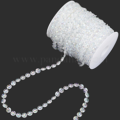 1ロールabカラーバタフライabsプラスチックビーズリボン  服飾材料  クリアAB  3/8x1/8インチ（10x3mm）  約32.81ヤード（30m）/セット&nbsp;OCOR-SP0001-24