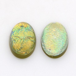 楕円形の樹脂真似オパールカボション  ミックスカラー  18x13x7mm&nbsp;CRES-L008-M